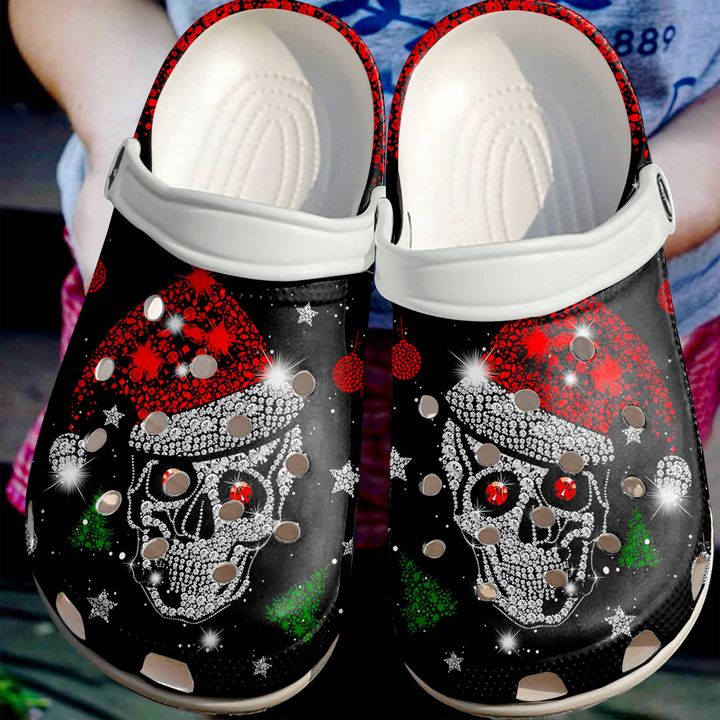 Skull Shiny Christmas Crocs Clog Shoes