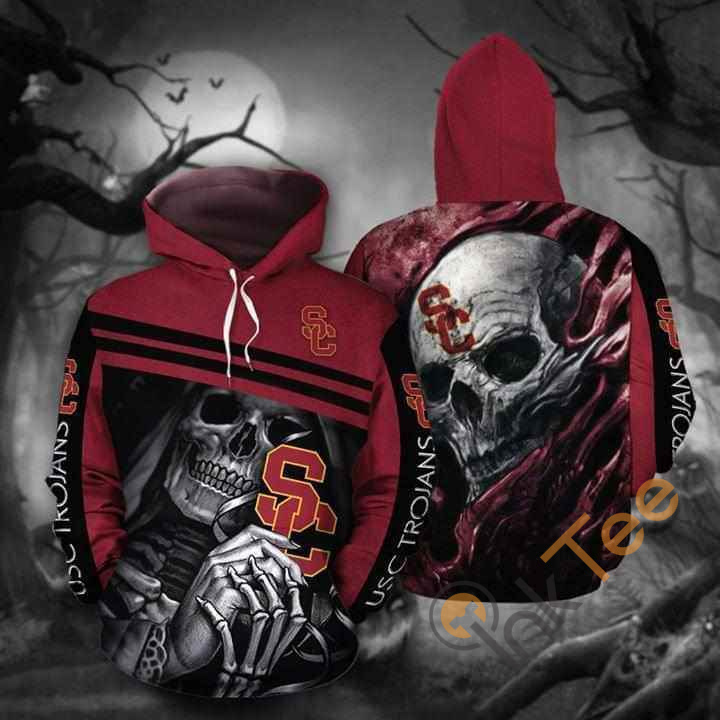 Skull Usc Trojans Hoodie 3d 3 Skull Usc Trojans Hoodie 3d
