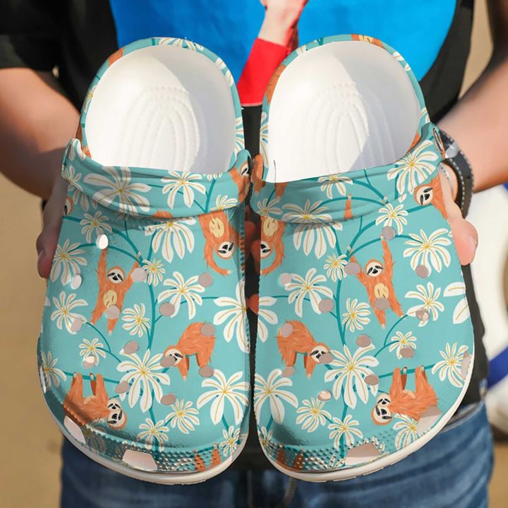 Sloth Daisy Crocs Clog Shoes