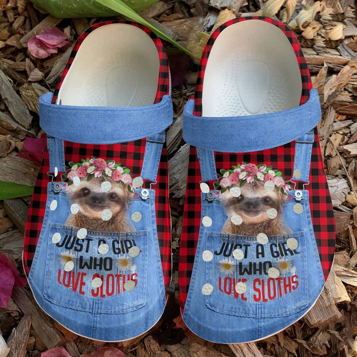 Sloth Just A Girl Who Loves Crocs Clog Shoes