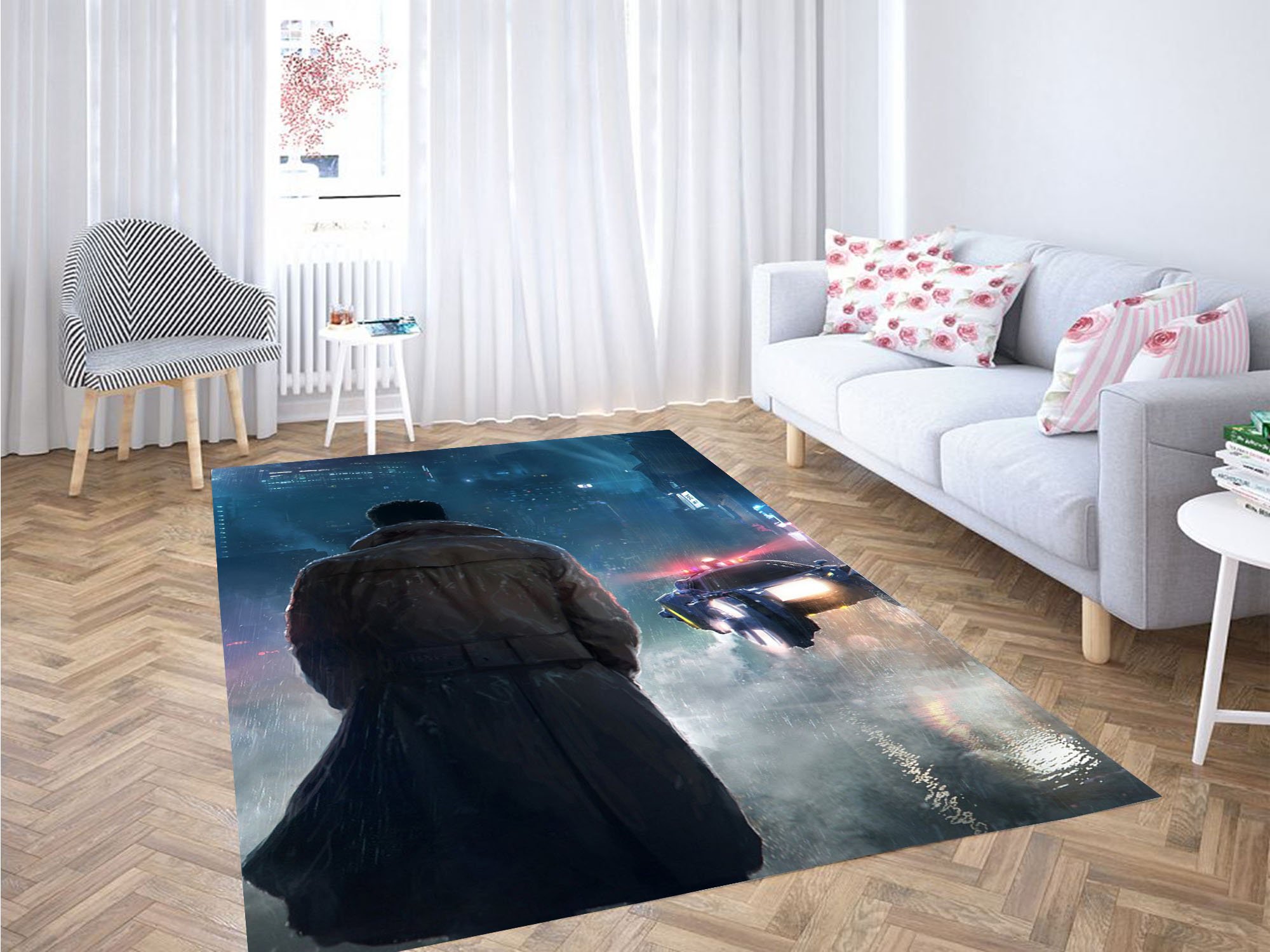Smoke Futuristic Blade Runner Carpet Rug 1 Smoke Futuristic Blade Runner Carpet Rug