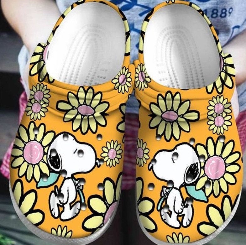 Snoopy Flower Crocband Crocs Clog Shoes
