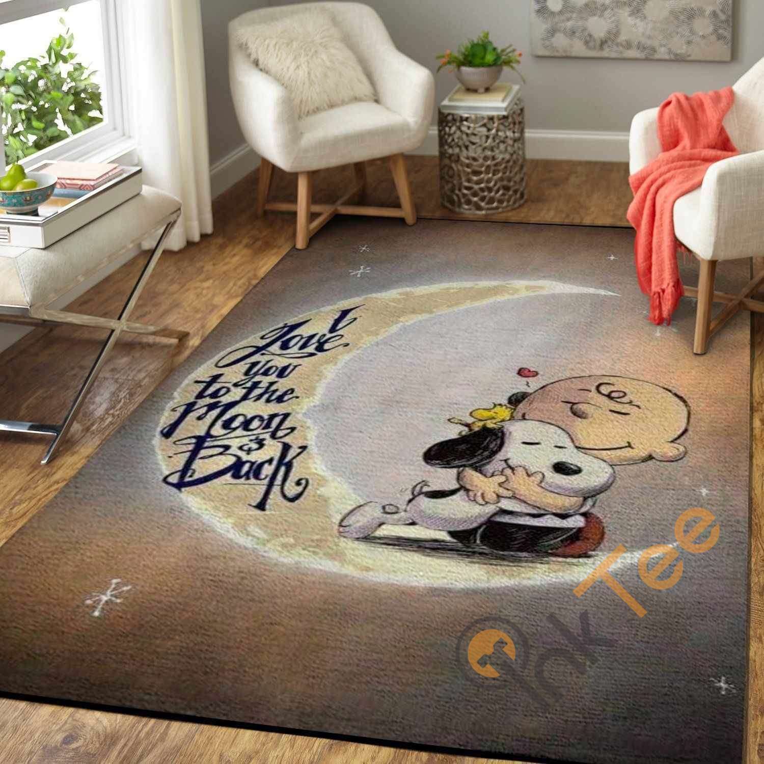 Snoopy I Love You To The Moon And Back Area Rug 3 Snoopy I Love You To The Moon And Back Area Rug