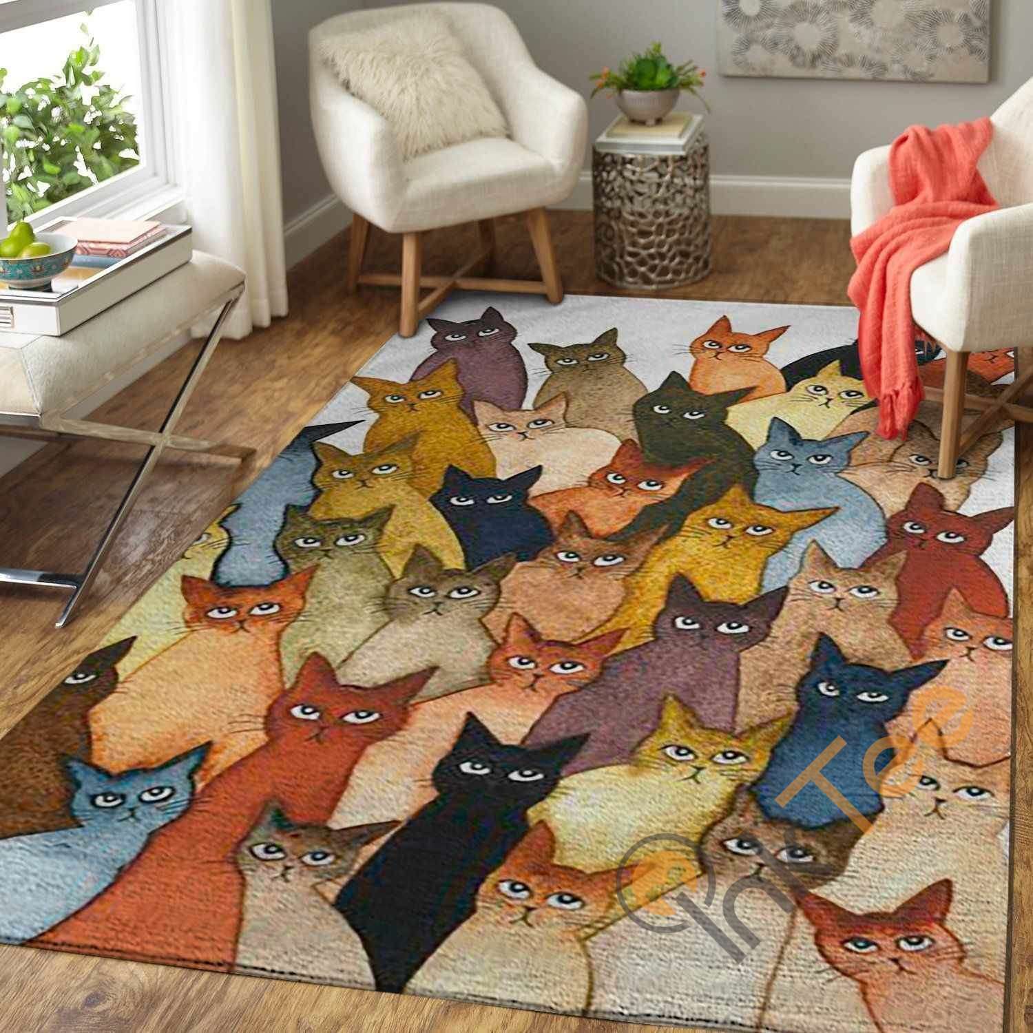 So Many Whimsical Cat Area Rug 3 So Many Whimsical Cat Area Rug