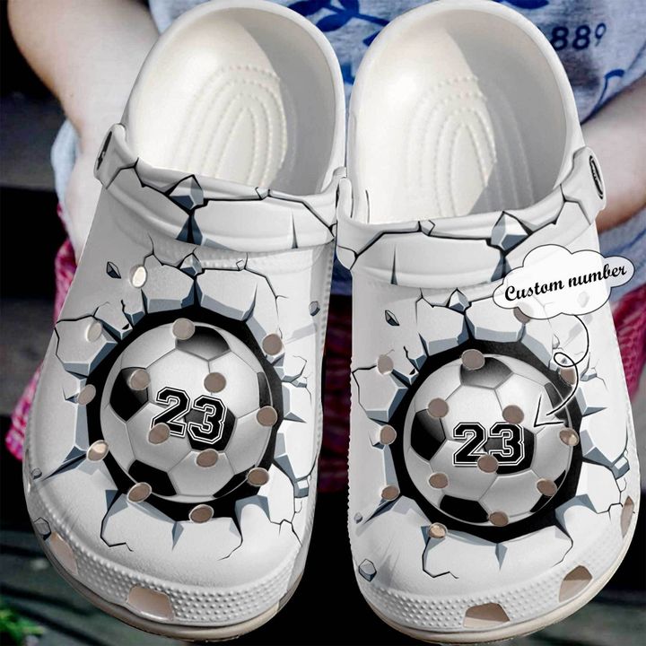 Soccer Personalized Broken Wall Crocs Clog Shoes