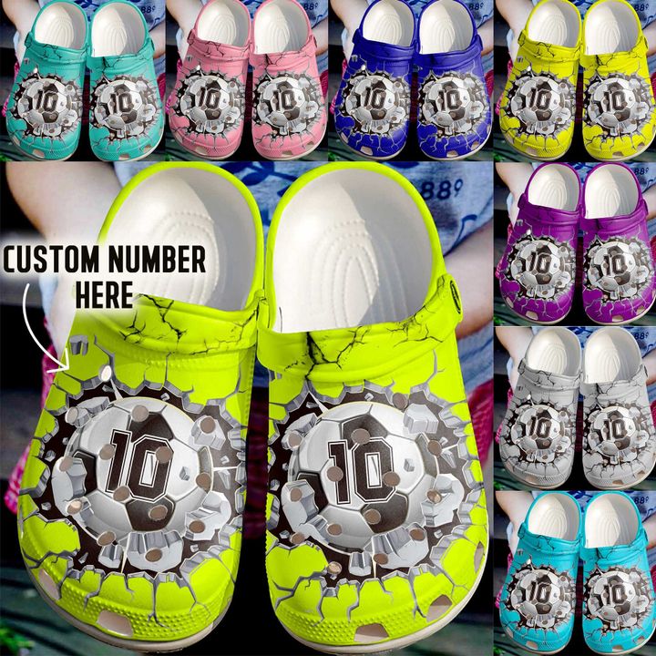 Soccer Personalized Crack Wall Ball Crocs Clog Shoes