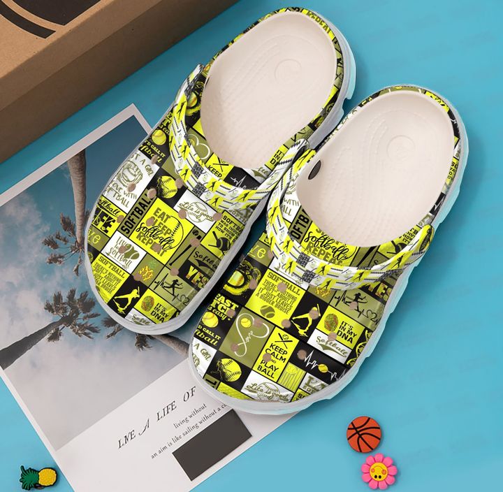 Softball Eat Sleep Crocs Clog Shoes