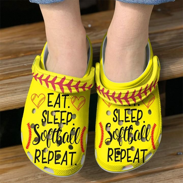 Softball Eat Sleep Crocs Clog Shoes 6 Softball Eat Sleep Crocs Clog Shoes