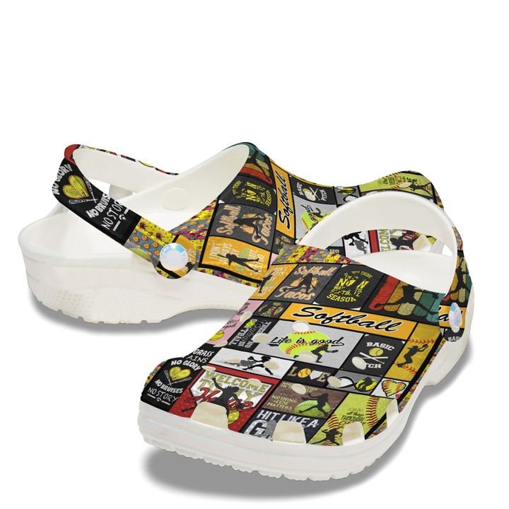 Softball Hit Like A Girl Crocs Clog Shoes