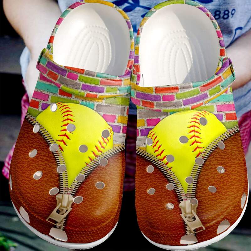 Softball Leather Zipper Crocs Clog Shoes 6 Softball Leather Zipper Crocs Clog Shoes