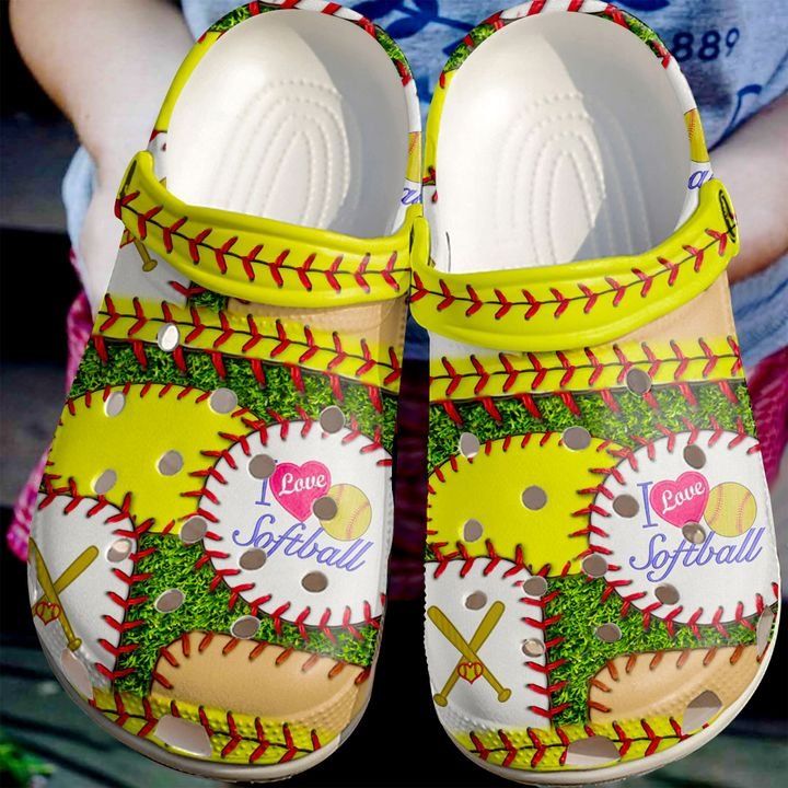 Softball Love Crocs Clog Shoes