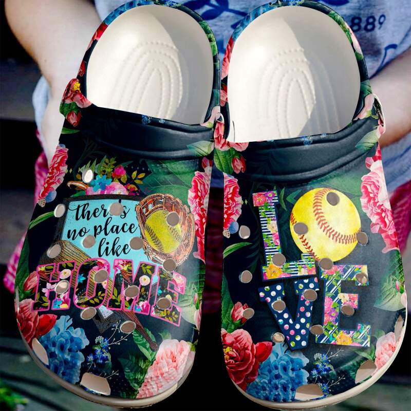 Softball No Place Like Home Crocs Clog Shoes