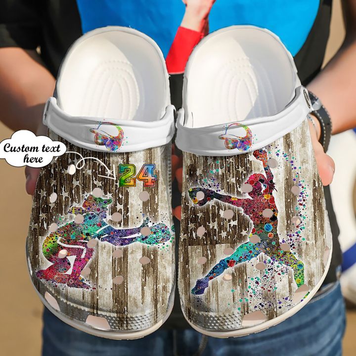 Softball Personalized Art Crocs Clog Shoes