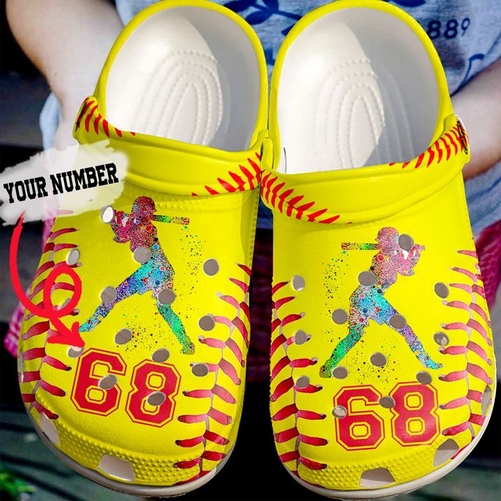 Softball Personalized Batting Crocs Clog Shoes