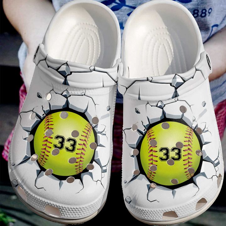 Softball Personalized Broken Wall Crocs Clog Shoes 12 Softball Personalized Broken Wall Crocs Clog Shoes