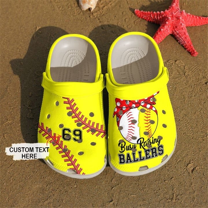 Softball Personalized Busy Raising Ballers Crocs Clog Shoes 9 Softball Personalized Busy Raising Ballers Crocs Clog Shoes