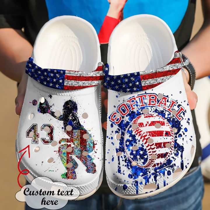Softball Personalized Catcher Us Crocs Clog Shoes