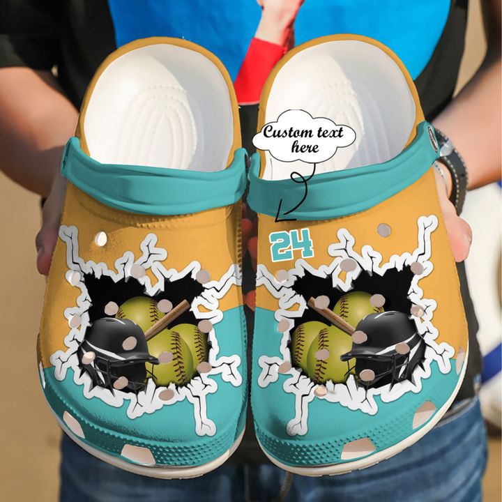 Softball Personalized Colourful Crack Crocs Clog Shoes 6 Softball Personalized Colourful Crack Crocs Clog Shoes