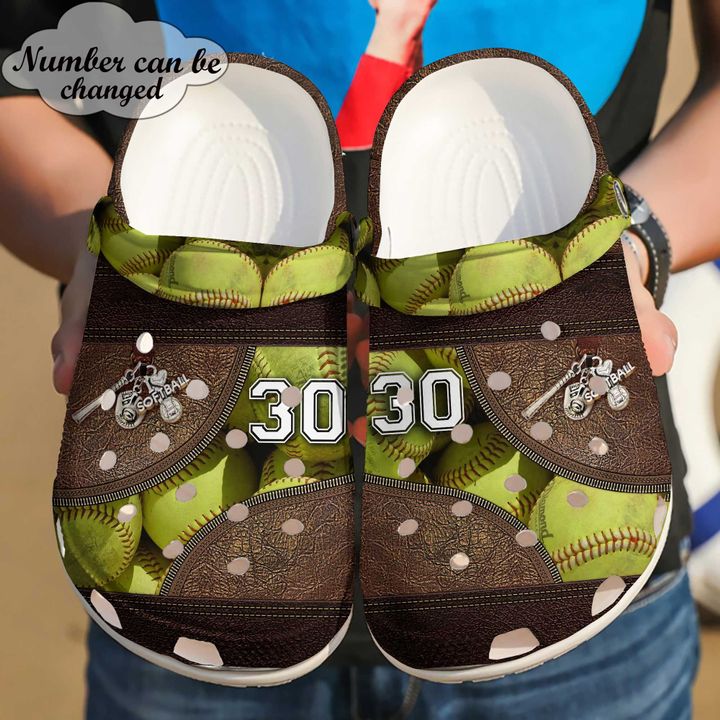 Softball Personalized Cute Zipper Crocs Clog Shoes