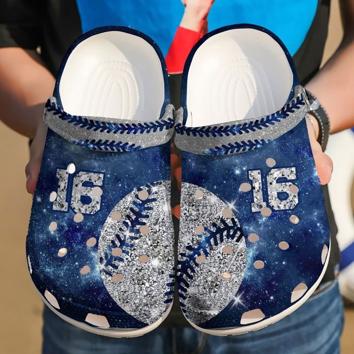 Softball Personalized Diamond Galaxy Crocs Clog Shoes