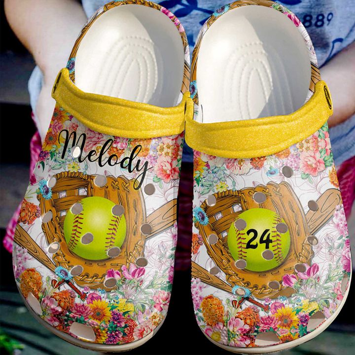 Softball Personalized Floral Crocs Clog Shoes 7 Softball Personalized Floral Crocs Clog Shoes