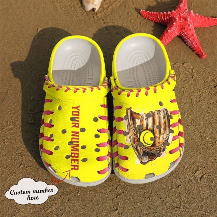 Softball Personalized Glove Crocs Clog Shoes