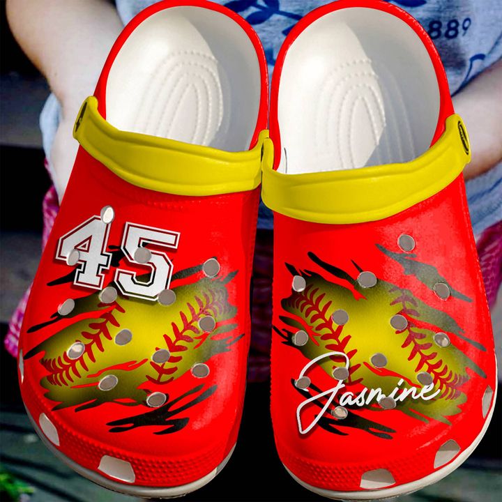 Softball Personalized Hole Crocs Clog Shoes
