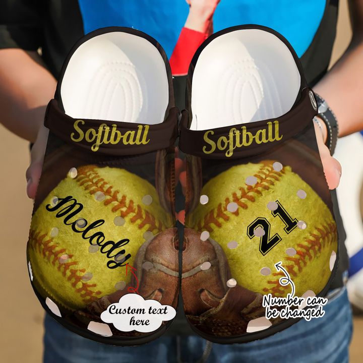 Softball Personalized I Love Crocs Clog Shoes