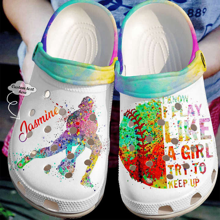 Softball Personalized I Play Like A Girl Try To Keep Up Crocs Clog Shoes 7 Softball Personalized I Play Like A Girl Try To Keep Up Crocs Clog Shoes