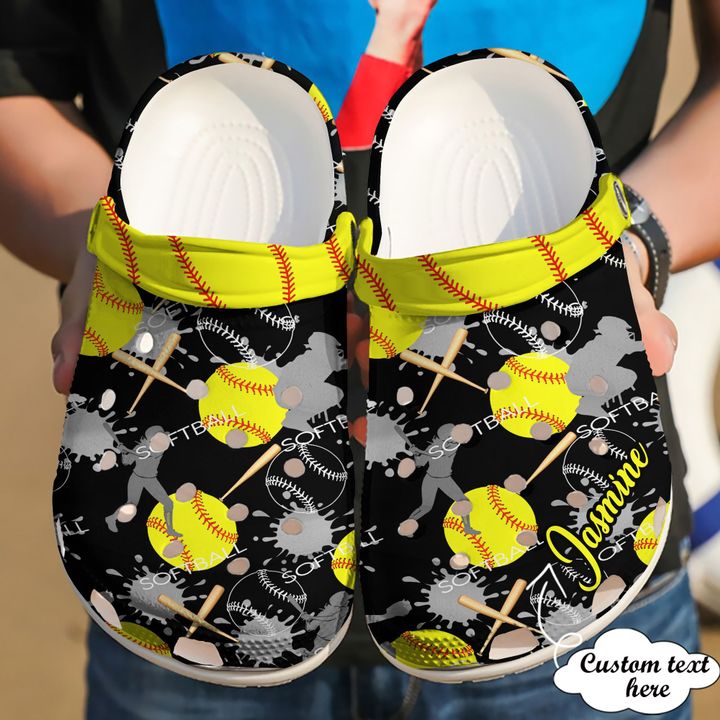 Softball Personalized In My Heart Crocs Clog Shoes