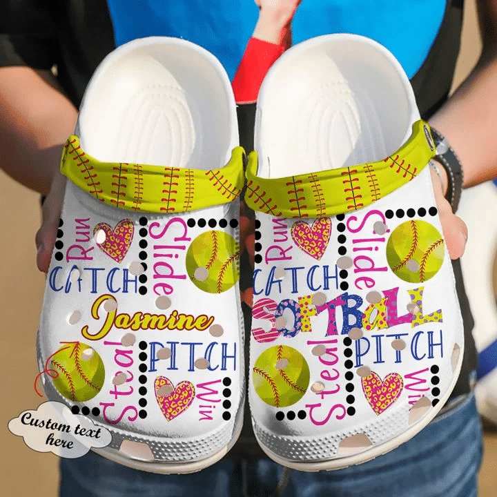 Softball Personalized Run Crocs Clog Shoes