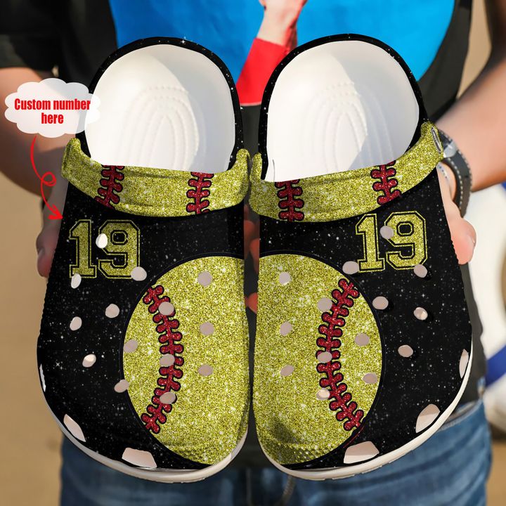 Softball Personalized Yellow Pride Crocs Clog Shoes