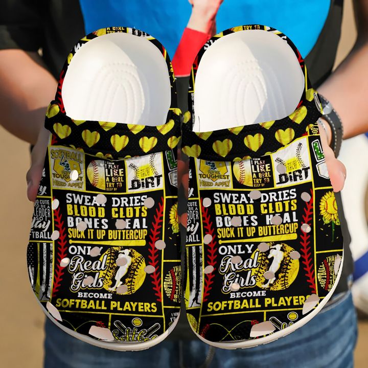 Softball Real Girls Crocs Clog Shoes
