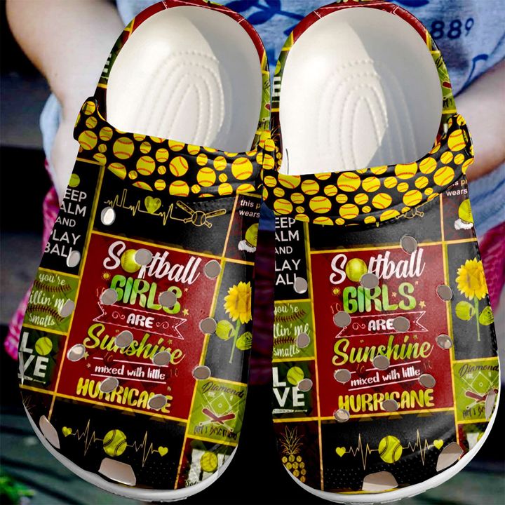 Softball Sunshine And Hurricane Crocs Clog Shoes