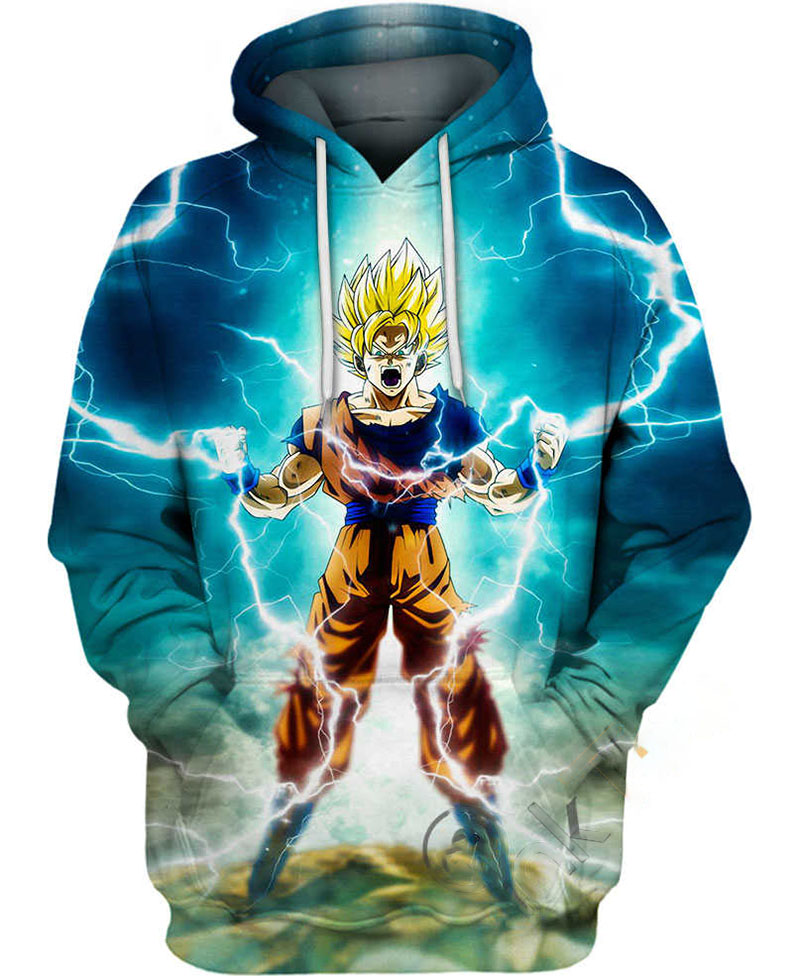 Son Goku Lightning Strength Hoodie 3D