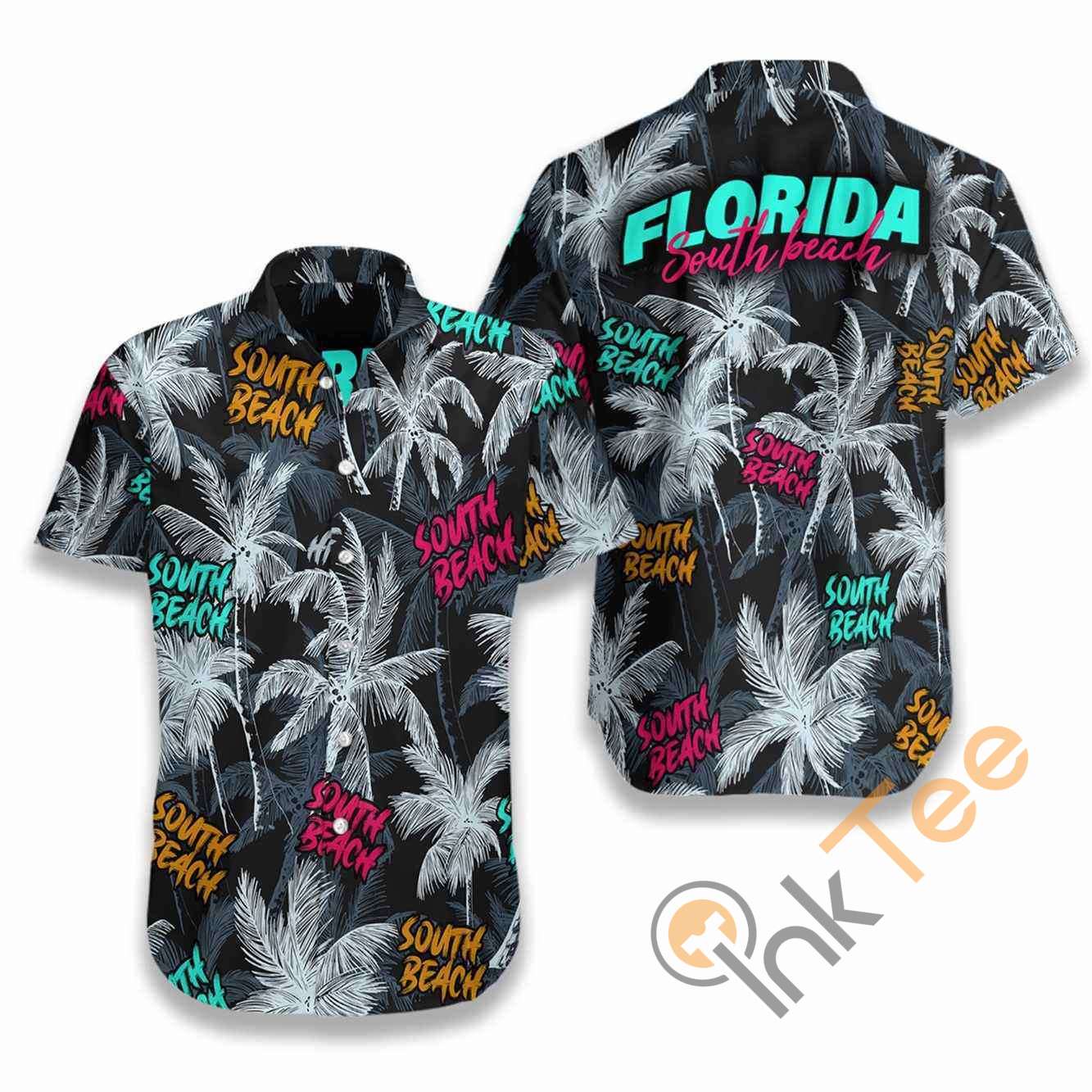 South Beach Coconut Tree Seamless Hawaiian shirts