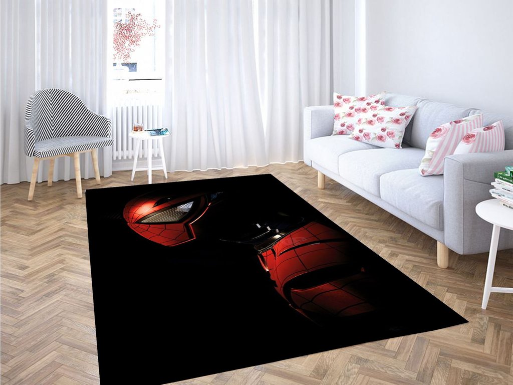 Spider Man Suit Helmet Living Room Modern Carpet Rug