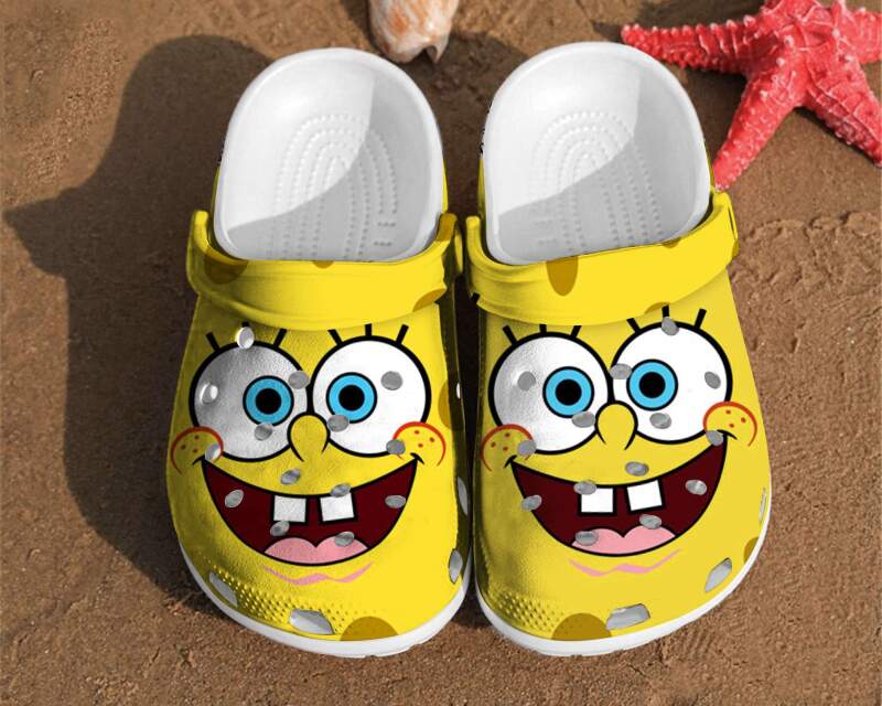 Spongebob Squarepants Comfortable For Women Gift Band Birthday Her Crocs Clog Shoes