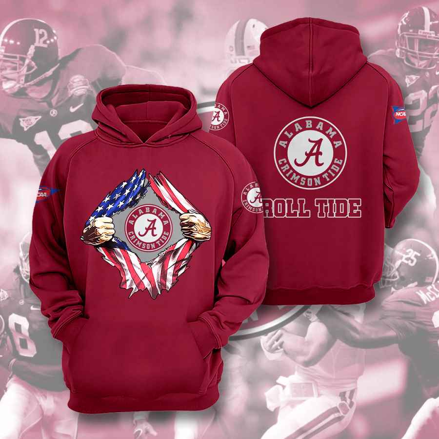 Sports American Football Ncaaf Alabama Crimson Tide Usa Hoodie 3D