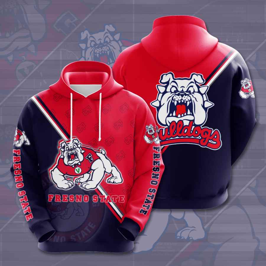 Sports American Football Ncaaf Fresno State Bulldogs Usa Hoodie 3D 1 Sports American Football Ncaaf Fresno State Bulldogs Usa Hoodie 3D
