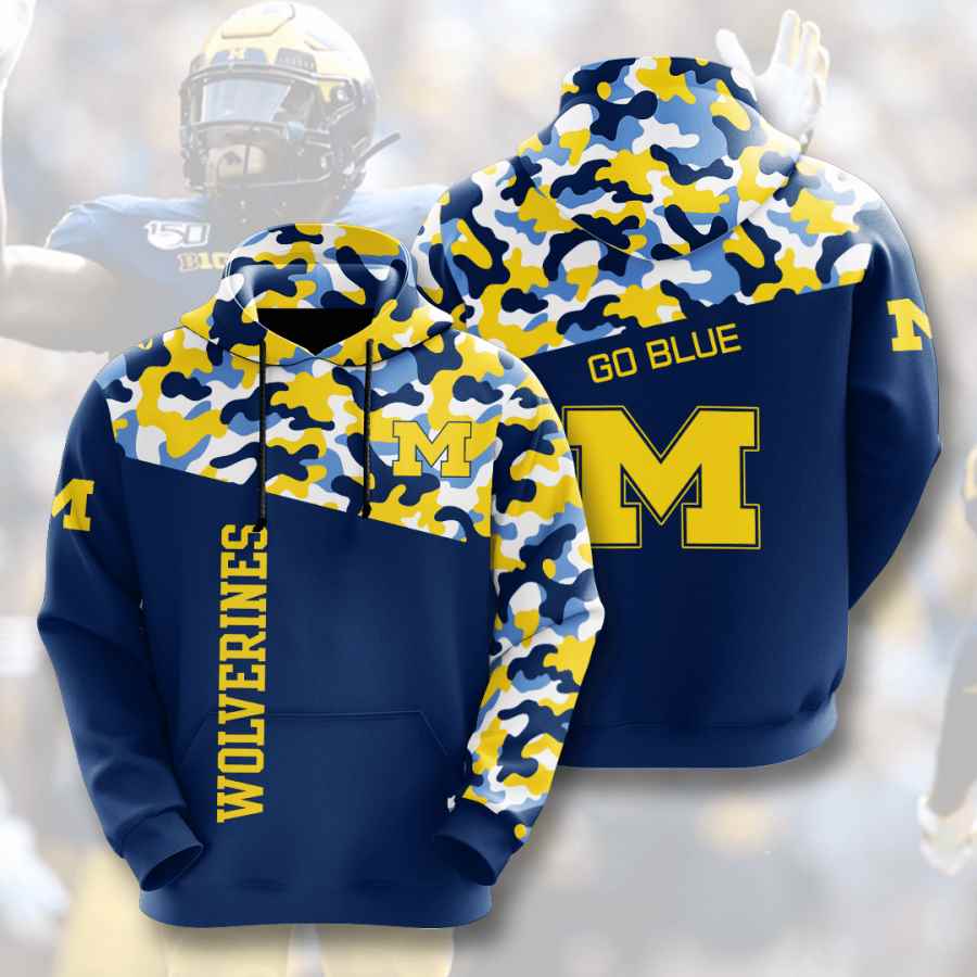 Sports American Football Ncaaf Michigan Wolverines Usa Hoodie 3D 4 Sports American Football Ncaaf Michigan Wolverines Usa Hoodie 3D