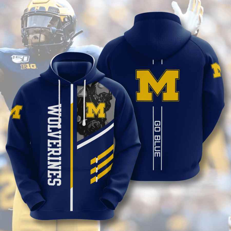 Sports American Football Ncaaf Michigan Wolverines Usa Hoodie 3D