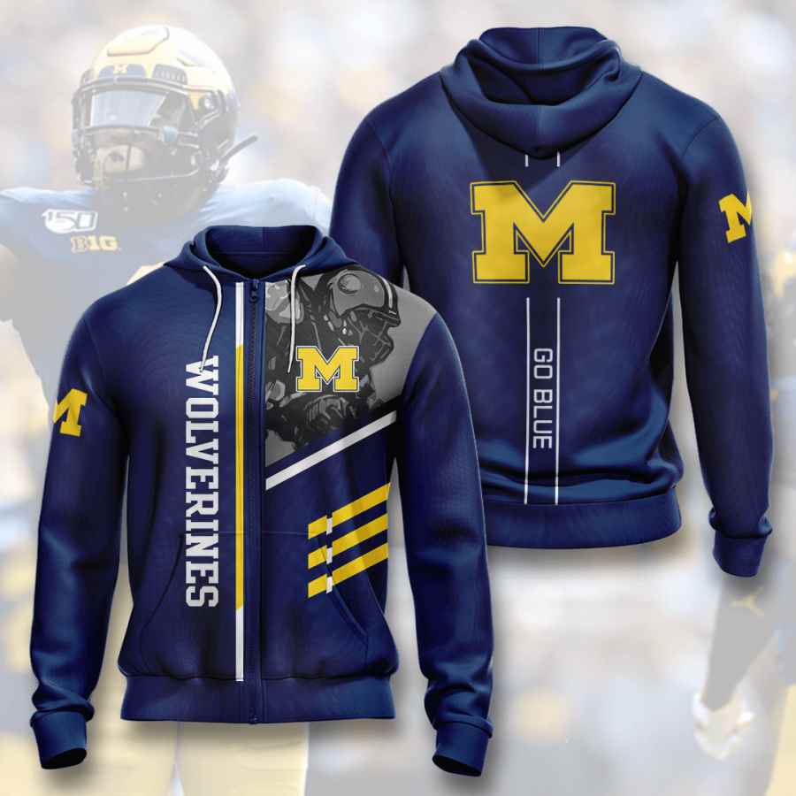 Sports American Football Ncaaf Michigan Wolverines Usa Hoodie 3D 1 Sports American Football Ncaaf Michigan Wolverines Usa Hoodie 3D