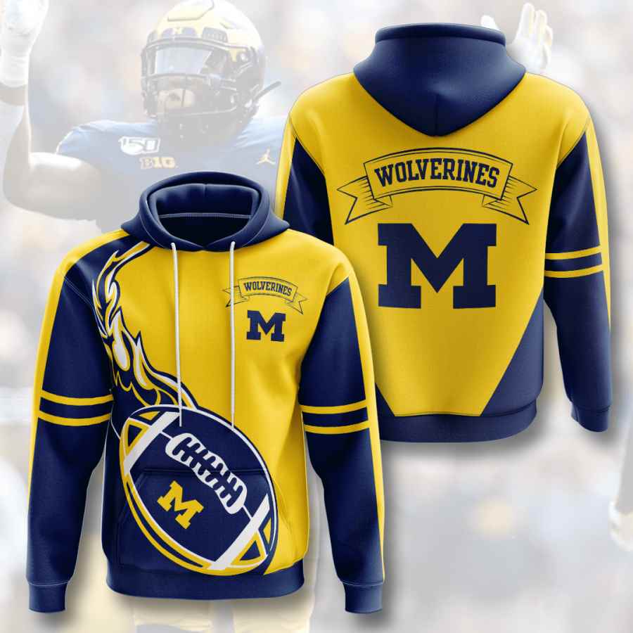 Sports American Football Ncaaf Michigan Wolverines Usa Hoodie 3D