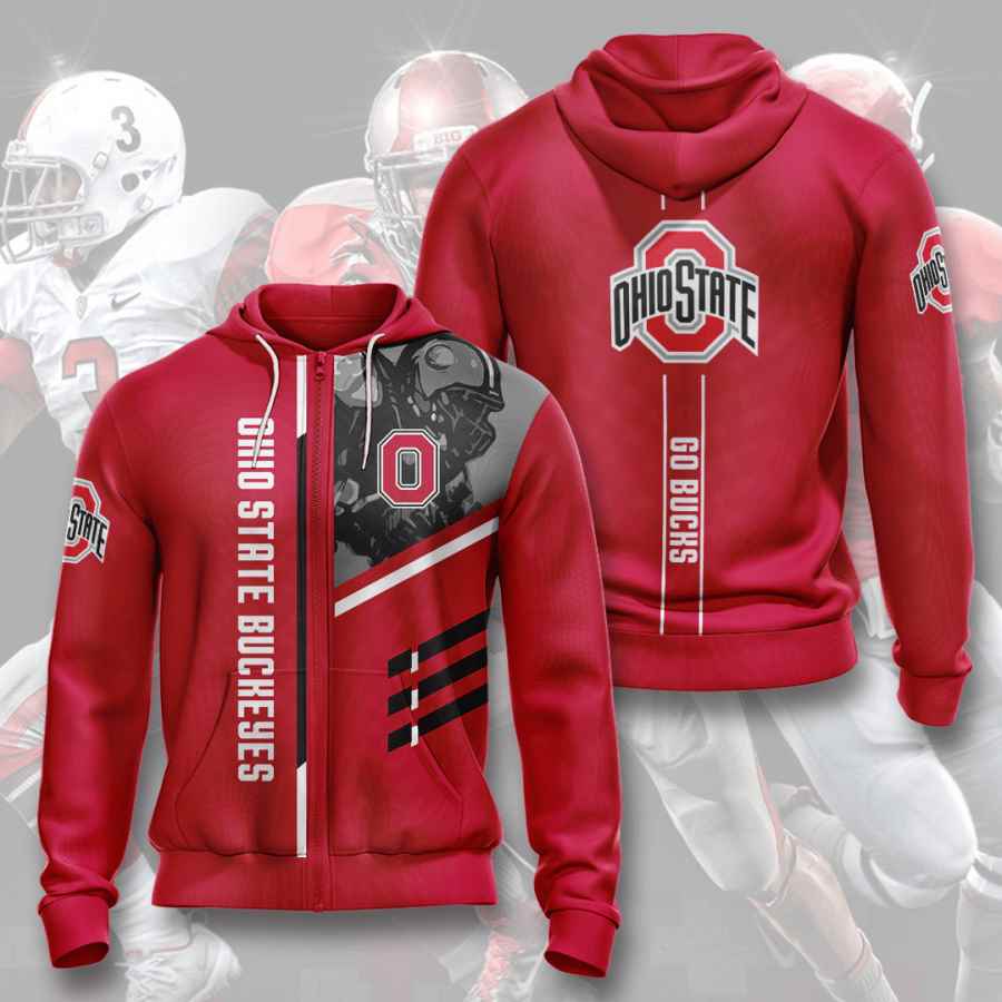 Sports American Football Ncaaf Ohio State Buckeyes Usa Hoodie 3D