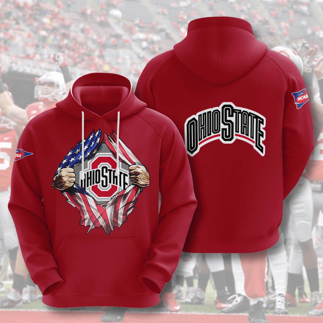 Sports American Football Ncaaf Ohio State Buckeyes Usa Hoodie 3D