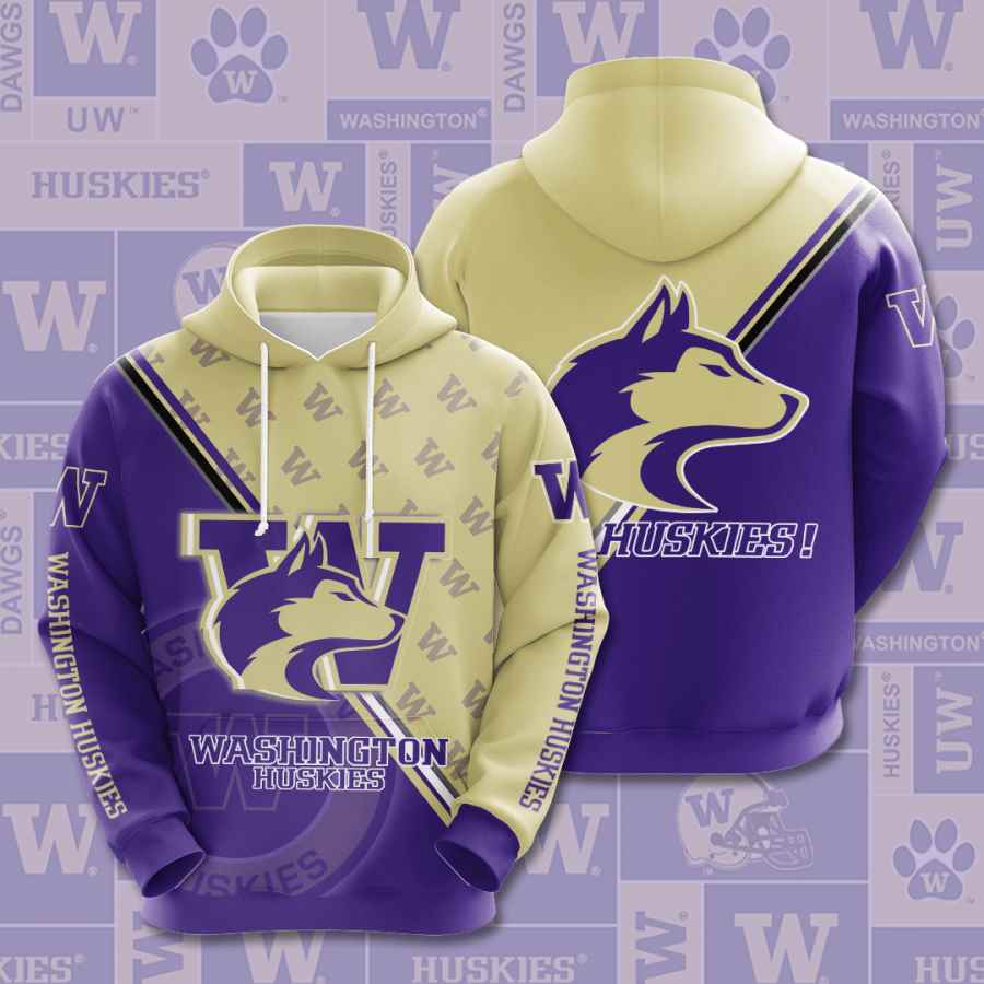 Sports American Football Ncaaf Washington Huskies Usa Hoodie 3D