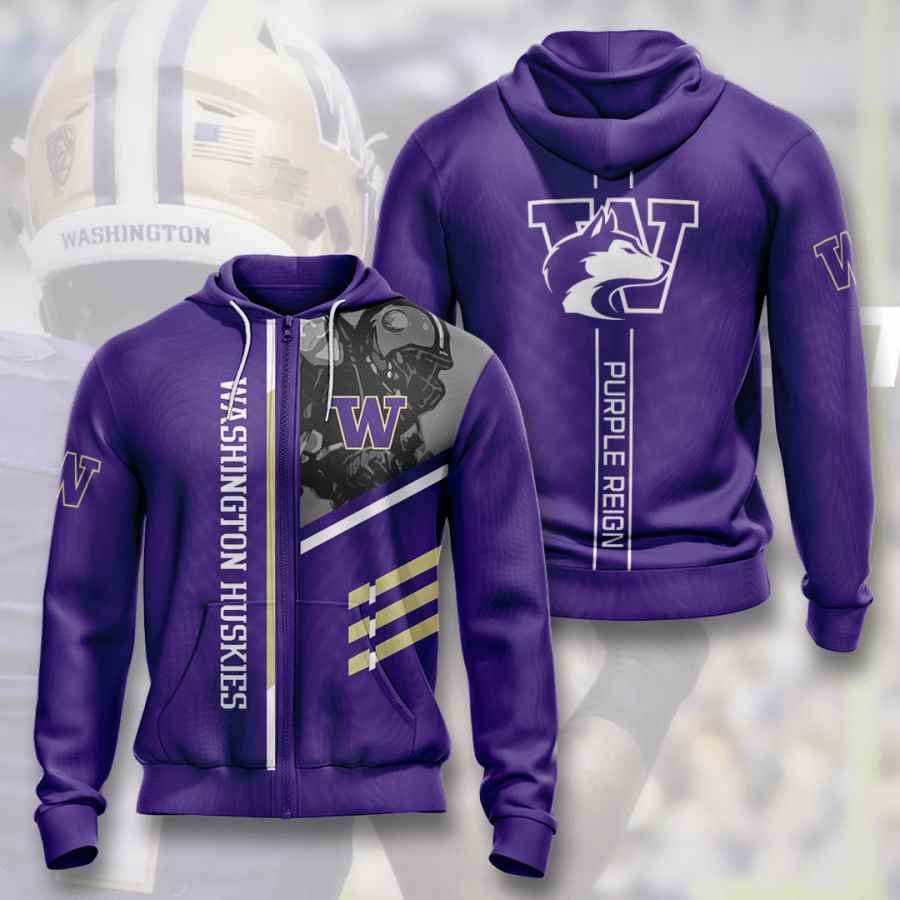 Sports American Football Ncaaf Washington Huskies Usa Hoodie 3D