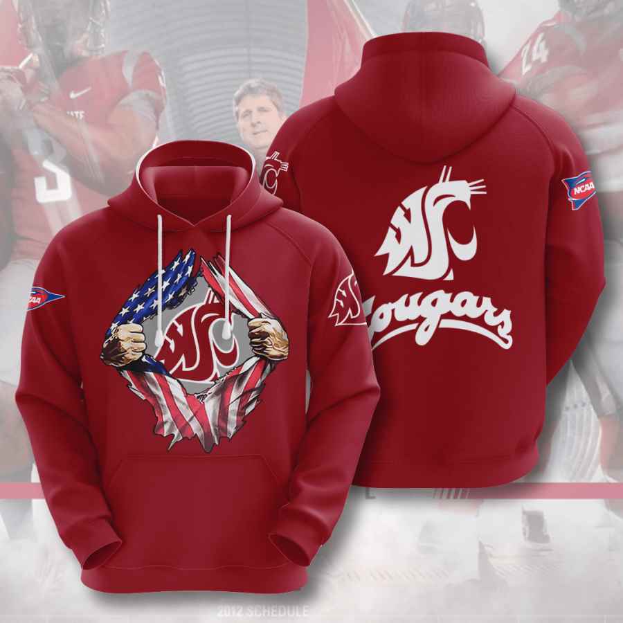 Sports American Football Ncaaf Washington State Cougars Usa Hoodie 3D 5 Sports American Football Ncaaf Washington State Cougars Usa Hoodie 3D
