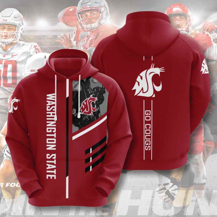 Sports American Football Ncaaf Washington State Cougars Usa Hoodie 3D